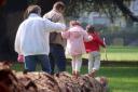 Walking the trunk, photo by Janet Burgess, Geneva, Switzerland,  paternal  guidance